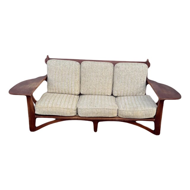 1930s Rare Transitional Modern Colonial Creations Paddle Arm Sofa by Herman DeVries for Cushman of Vermont For Sale