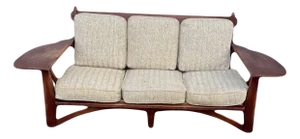 1930s Rare Transitional Modern Colonial Creations Paddle Arm Sofa by Herman DeVries for Cushman of Vermont