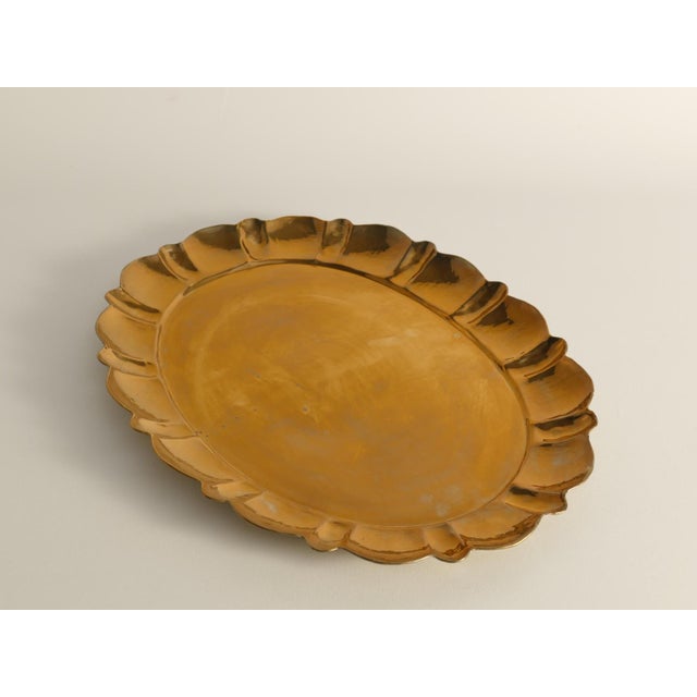 Hollywood Regency Hollywood Regency Oval Brass Tray by Firma Lars Holmström, 1940s For Sale - Image 3 of 13
