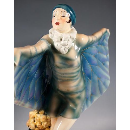 Ceramic Large Vintage Art Deco Figure from Lorenzl, 1920s For Sale - Image 7 of 10