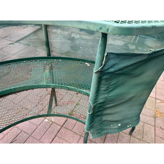 Vintage Green Metal Mesh Outdoor Patio Table For Sale In New York - Image 6 of 9