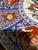 Large 1960s Decorative Japanese Platter in Blues, Greens and Rust Orange For Sale - Image 11 of 11