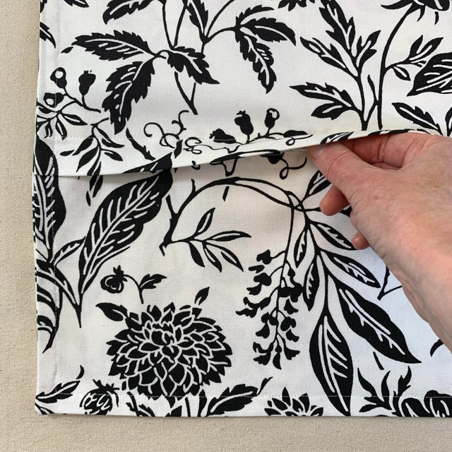 Premier Prints MM Designs Black White Botanical Floral Leaf Leaves Pillow Covers- Pair For Sale - Image 4 of 7