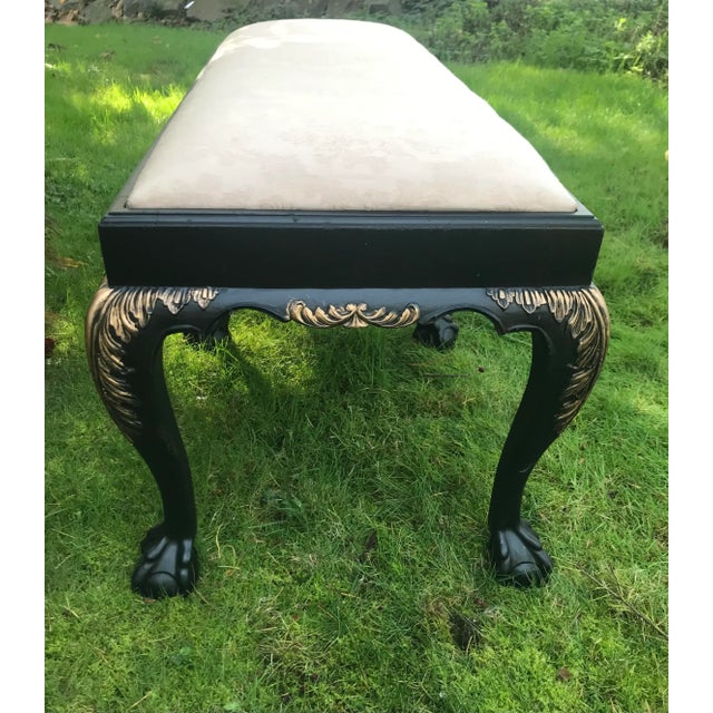 Chippendale Chippendale Bench Entryway Hall Bedroom Dining Vintage For Sale - Image 3 of 5