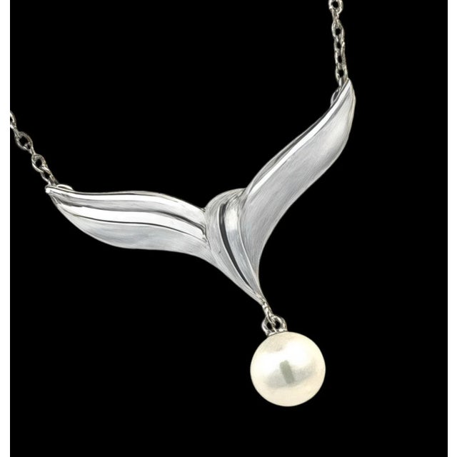 White 1990s Mikimoto Estate Akoya Pearl Necklace 17" Sterling Silver 6.50 mm For Sale - Image 8 of 8