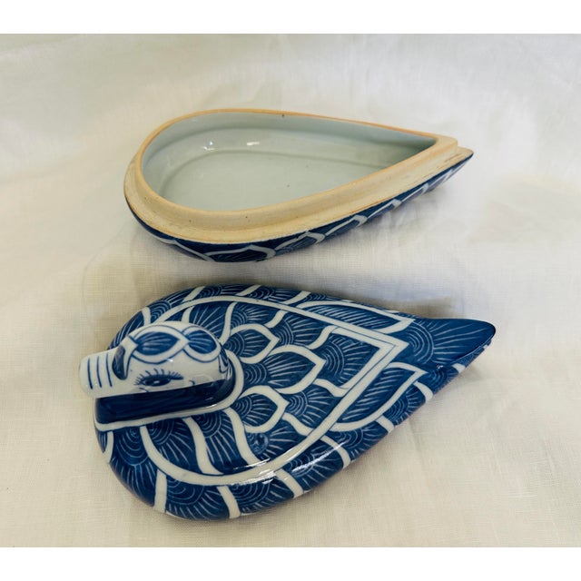 Blue & White Duck Trinket Dish For Sale In Palm Springs - Image 6 of 7