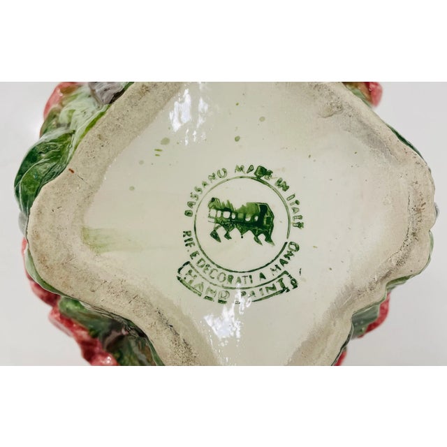 Cabbage Ware Floral Teapot - Vintage Majolica With Hibiscus For Sale - Image 10 of 11