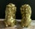 Plastic Pair of Chinoiserie Gold Gilt Foo Dog Accents or Bookends by Sadek. Great for Palm Beach Regency, Hollywood Regency, Feng Shui or Traditional Decor For Sale - Image 7 of 9