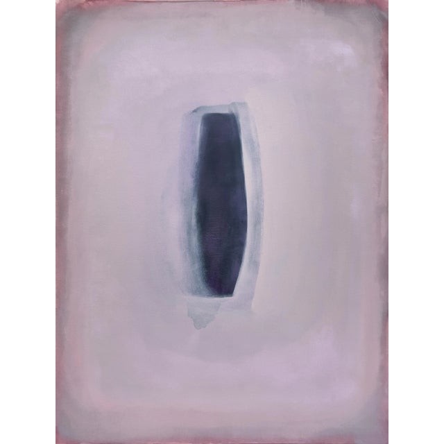 "Conversation No.05" Dusty Mauve and Plum Minimalist Color Field Painting For Sale