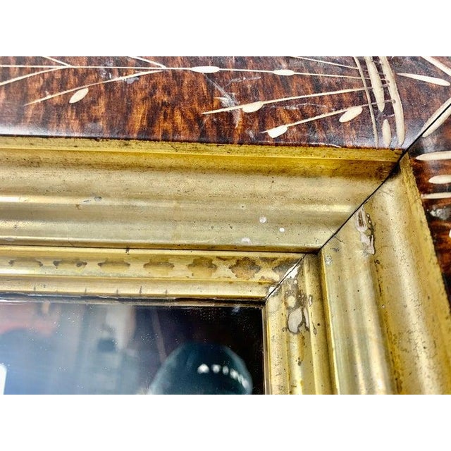 Mid 19th Century 19th Century English Wall Mirror, Faux Tortoiseshell Frame, Giltwood For Sale - Image 5 of 8