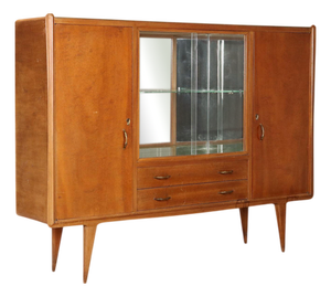 Vintage Burl Veneer Cupboard, Italy, 1960s
