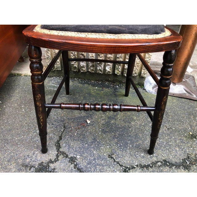 Antique Victorian Style Floral Decorated Grain Painted Side Chair For Sale - Image 11 of 15