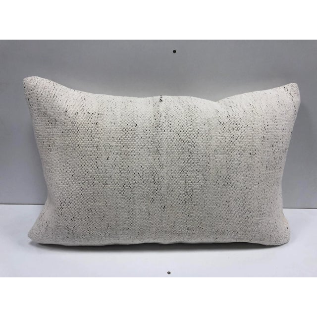 Turkish White Organic Traditional Handmade Sofa Pillow For Sale In Phoenix - Image 6 of 6