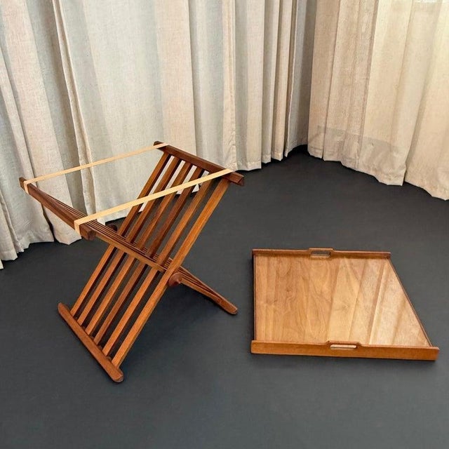 1960s Walnut Campaign Tray Table by Kipp Stewart and Stewart McDougal for Drexel For Sale - Image 9 of 9