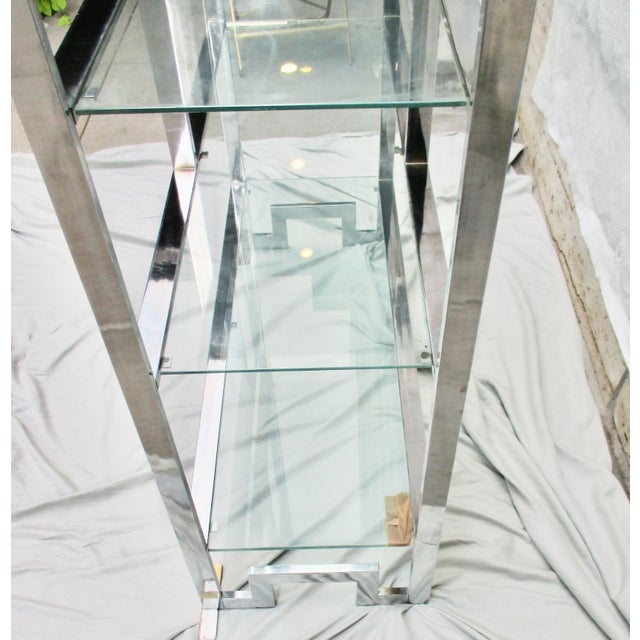 Chrome and Steel Etegere With 6 Glass Shelves For Sale - Image 15 of 17