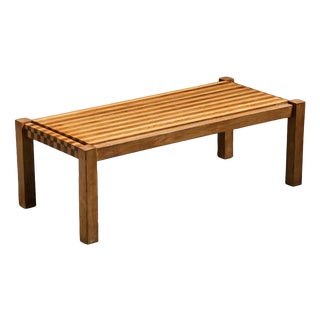 Graphic Two-Tone Wood Coffee Table, 1960 For Sale
