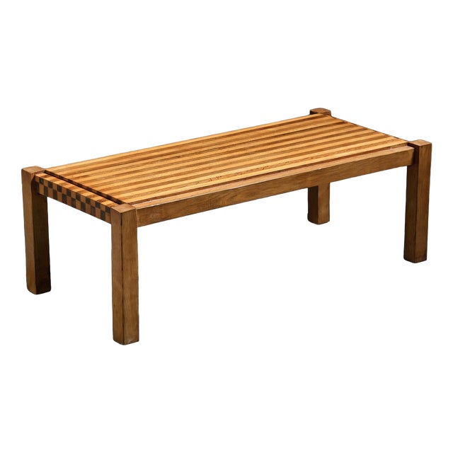 Graphic Two-Tone Wood Coffee Table, 1960 For Sale