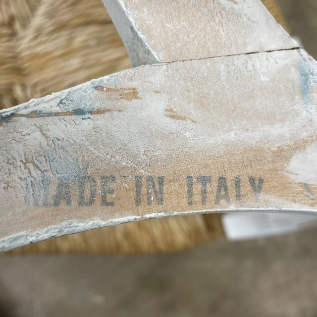 Wood 1980s Set of Four Italian Rush Seat Dining Chairs For Sale - Image 7 of 9