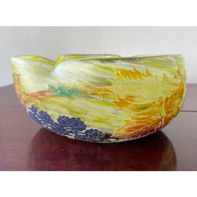 1920s Antique Daum Nancy Bowl, Signed For Sale - Image 5 of 8