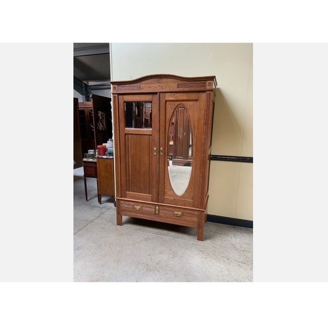 Antique Art Nouveau Wardrobe or Linen Cupboard, 1910 For Sale - Image 12 of 12