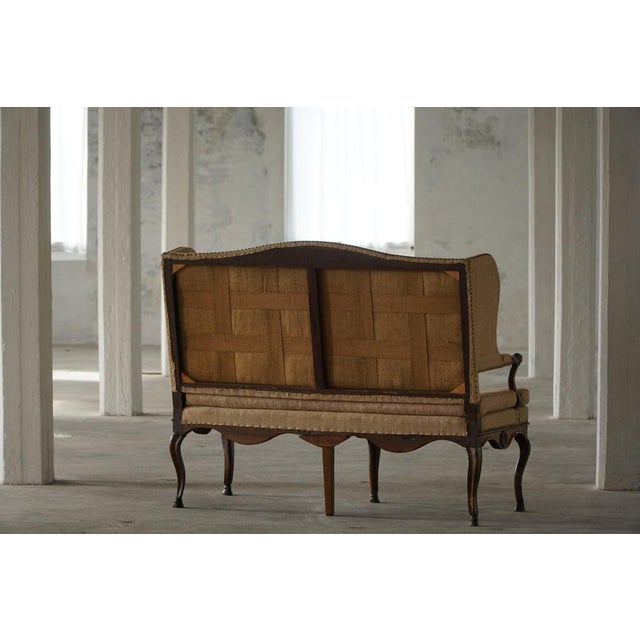 18th-Century Rococo Sofa with Carved Oak Frame and Original Upholstery, Sweden For Sale - Image 18 of 18