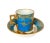 19th Century French Blue Ground Porcelain Cup & Saucer For Sale - Image 4 of 9