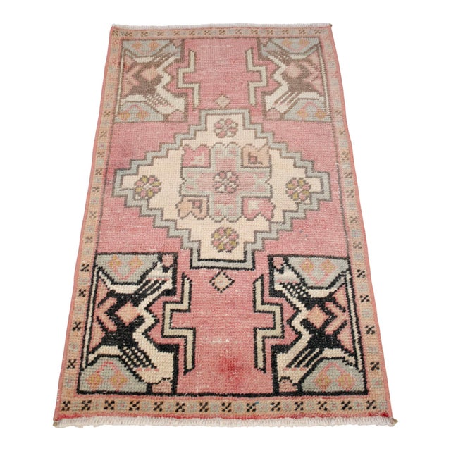 1970s 1970s Small Rug, Entryway Rug, Bath Mat, Kitchen Decor, Turkish Rug, Doormat 1'7" X 2'9" For Sale - Image 5 of 12