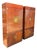 Late 20th Century Pair of Henredon Scene One Campaign Walnut Armoires With Brass Hardware For Sale