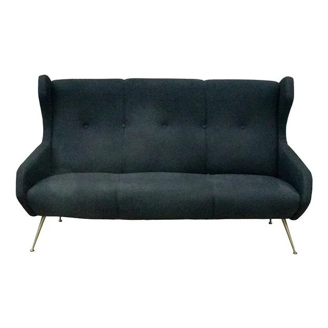 Metal Black Fabric Sofa, 1950s For Sale - Image 7 of 7