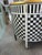A Louis XV half-moon side table in a checkered style with a black, white, and gold color scheme would be a beautiful and...