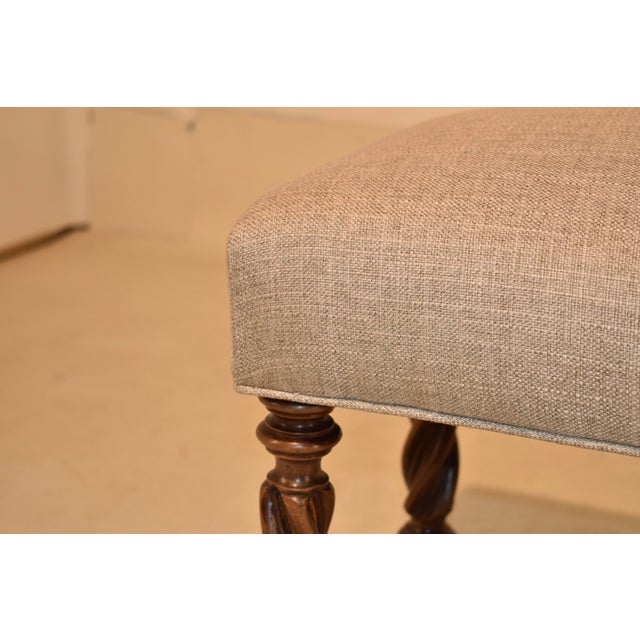 Brown Pair of 19th Century French Walnut Upholstered Stools For Sale - Image 8 of 8