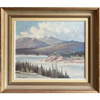 Late 20th Century Framed Vintage Landscape Oil Painting For Sale