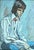Vintage 1970s Oil Painting of Seated Man For Sale - Image 9 of 11