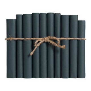 Decorative Books - Deep Forest Paper Wrapped Book Bundle - 1 Foot of Green Books For Sale