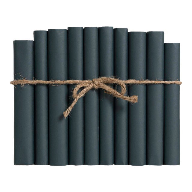 Decorative Books - Deep Forest Paper Wrapped Book Bundle - 1 Foot of Green Books For Sale