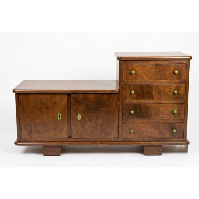 Art Deco Sideboard in Walnut with Asymmetrical Design For Sale - Image 4 of 4