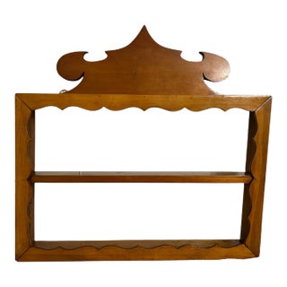 Vintage Folk Art Wood Shelf For Sale
