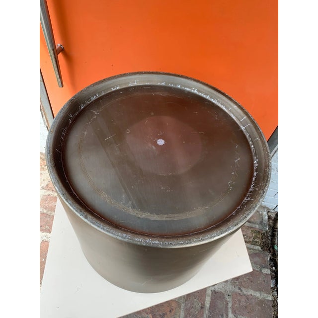 1970s Extra Large Paul Mayen Aluminum Planter in Bronze Finish For Sale - Image 11 of 12