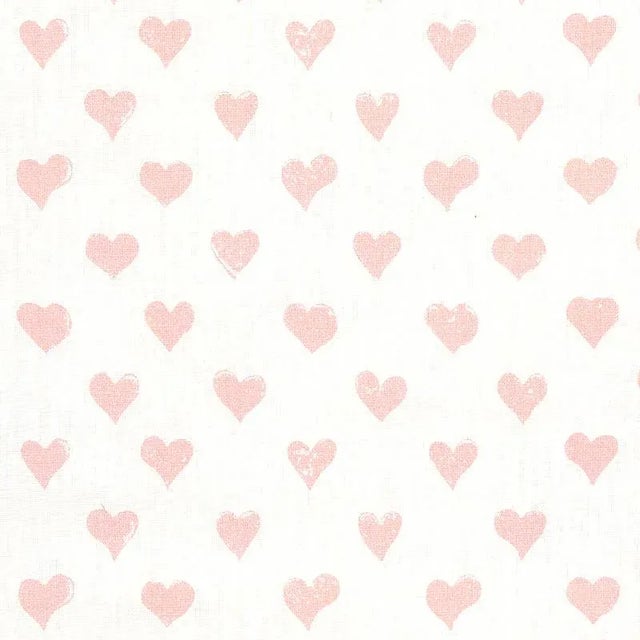 Transitional Sample - Schumacher X Molly Mahon Hearts Fabric in Pink For Sale - Image 3 of 3