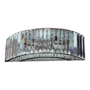 Pierre Wall in Crystal and Nickel Finish plated sconce with coffin and octagonal crystal - Nickel Finish