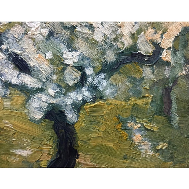 1970s Oil Painting Trees in the Garden Dupliy Sergey Alexandrovich For Sale - Image 4 of 11