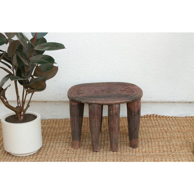 African Vintage Nupe Oval Small Coffee Table For Sale - Image 3 of 8