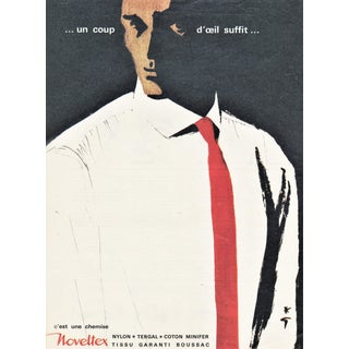 Matted Vintage Mid-Century Men's Fashion Print by Gruau For Sale