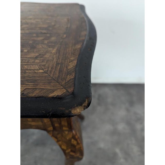 Brown Transition-Style Marquetry Side Table For Sale - Image 8 of 10