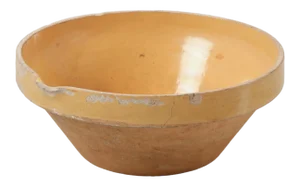 Original Antique French Glazed Terracotta Bowl