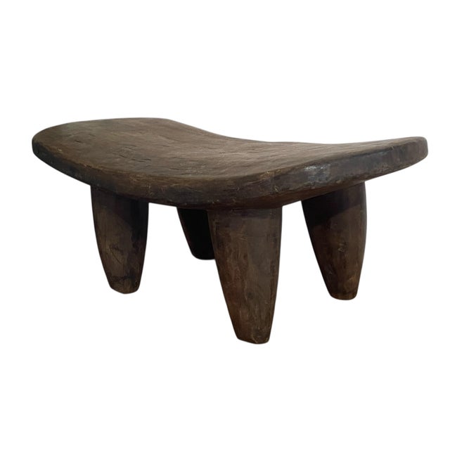 1980s Vintage African Carved Wood Senufo Milk Stool 15.5" W For Sale - Image 5 of 7