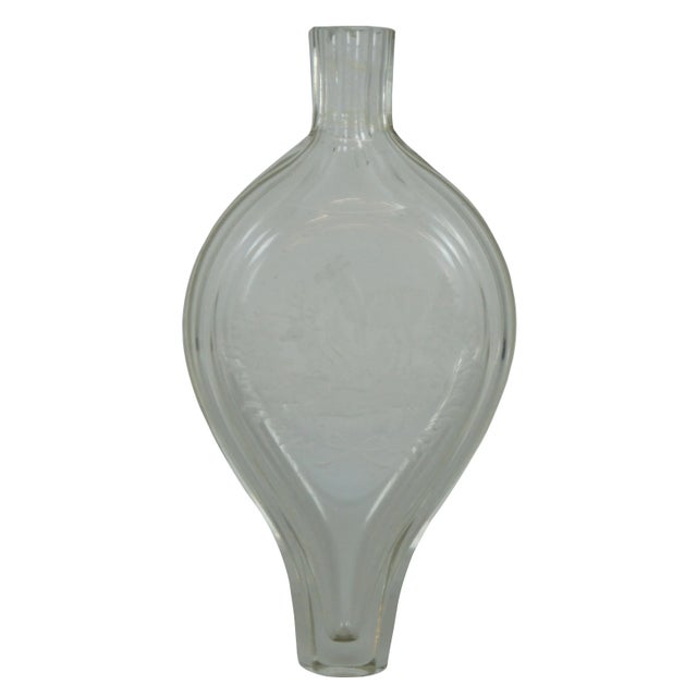 1872 Antique German Etched Glass Stag Deer Perfume Bottle Bud Vase For Sale - Image 11 of 11