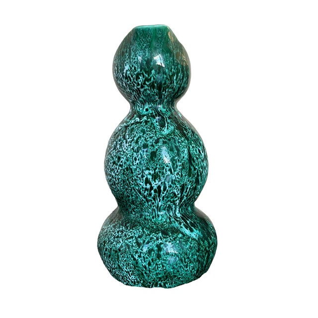 Sculptural Free-Form Green Glazed Ceramic Pitcher by Ray Camart (Vallauris / Antibes, c. 1950s) - 27cm / 10.6in - Perfect...