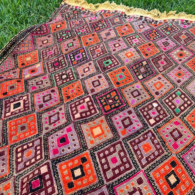 1960s 1960s Nomadic Embroidery Cecim Kilim Rug For Sale - Image 5 of 9