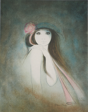 Bernard Charoy, Sophie au ruban, Lithograph
